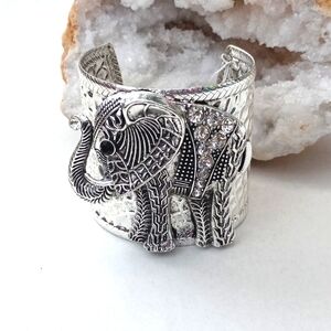 Silver Elephant Cuff Bracelet